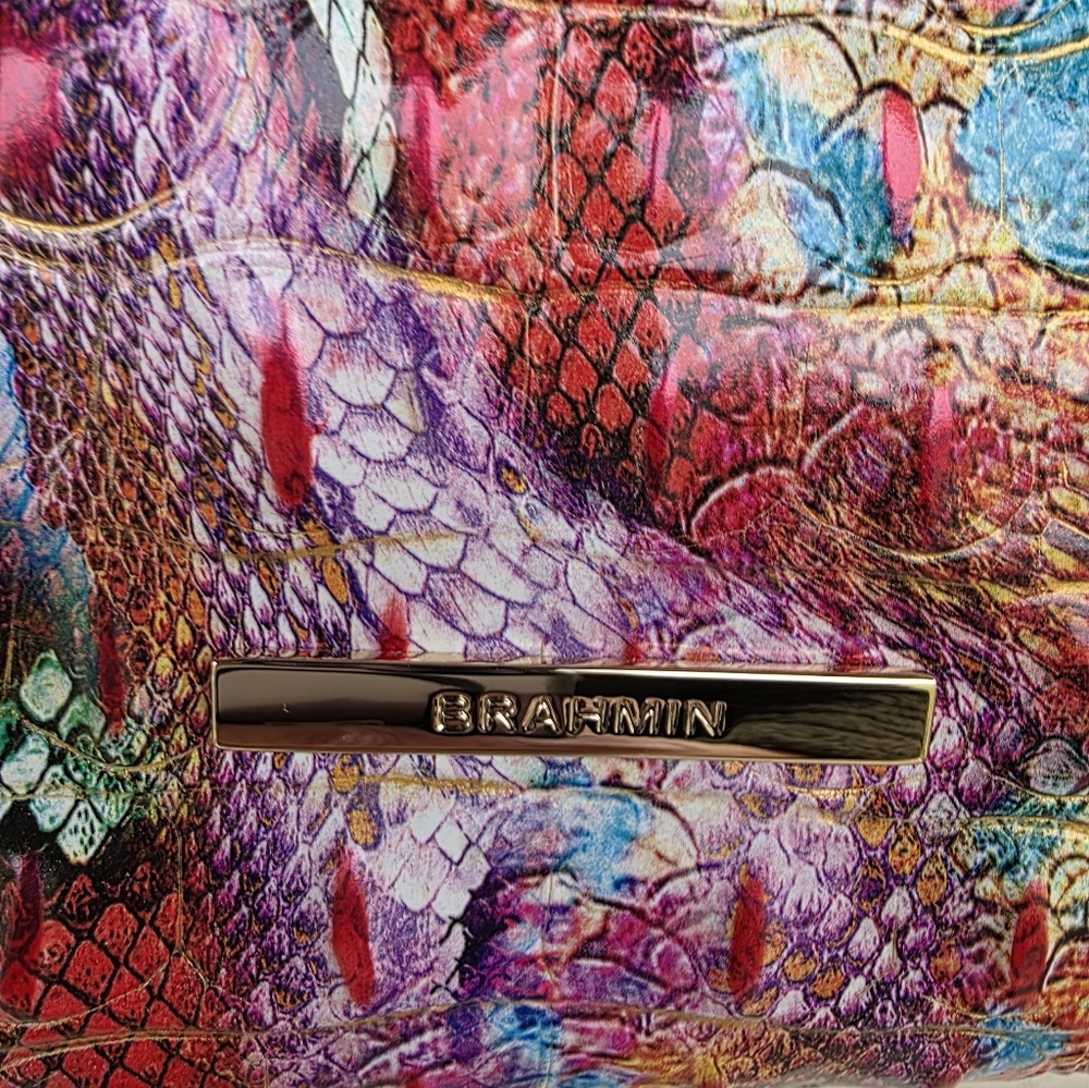 NWT BRAHMIN APRIL RESERVOIR MELBOURNE CROC EMBOSSED LEATHER TOTE BAG - Picture 7 of 16